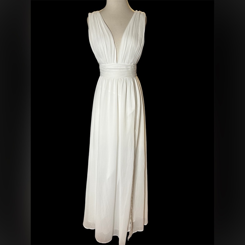 NWOT Lulus Heavenly Hues White Chiffon Maxi Dress XS - Picture 7 of 10